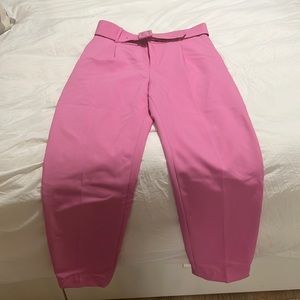Zara Pink High Waisted Cropped Trousers